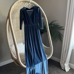 Blue velvet Baltic Born maxi dress size small.